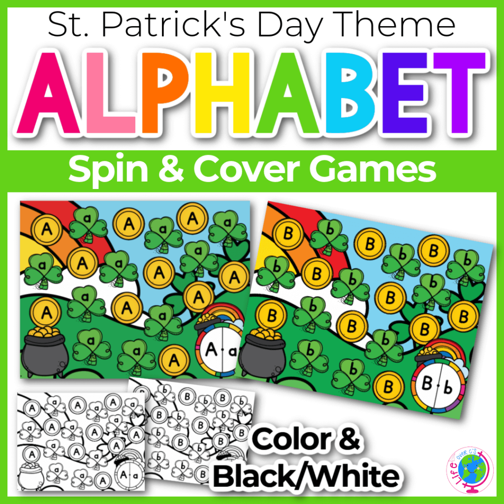 St. Patrick's Day Alphabet Spin & Cover Games