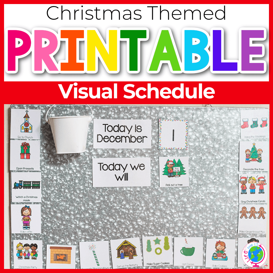 Christmas visual schedule for kids printable