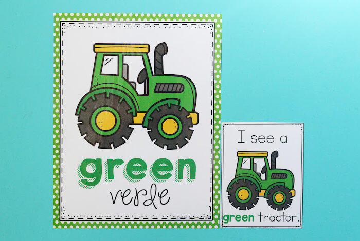 English green tractor posters for the classroom or an I spy game.