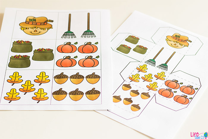 fall counting game dice