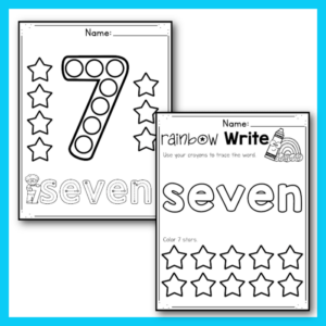 Number Worksheets: Number 7 - Life Over C's Club