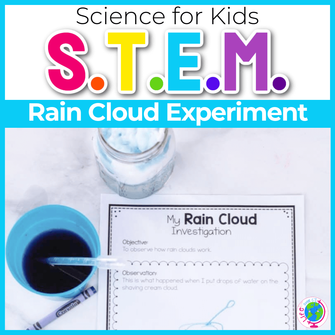Rain cloud in a jar science STEM experiment