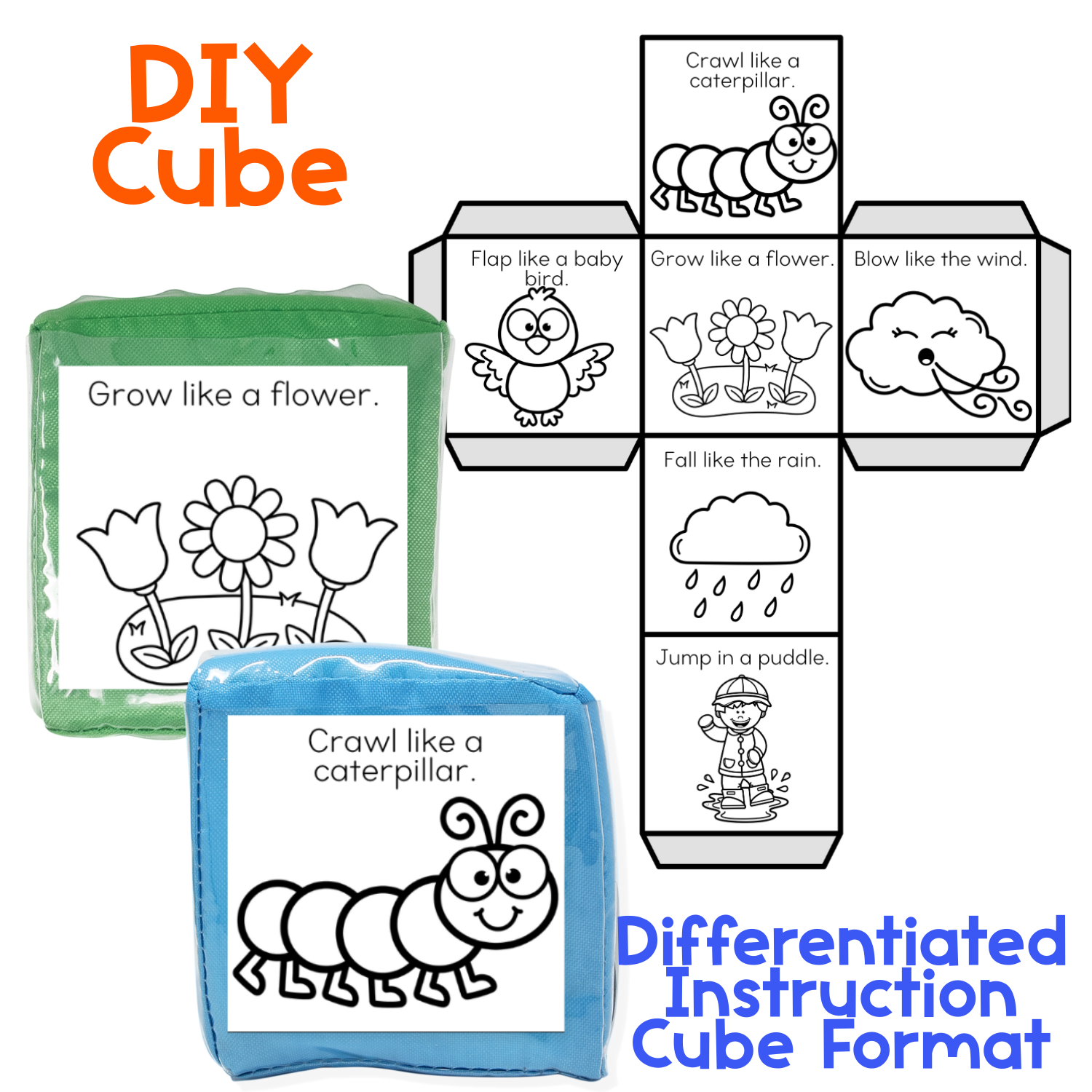 Spring gross motor brain break dice