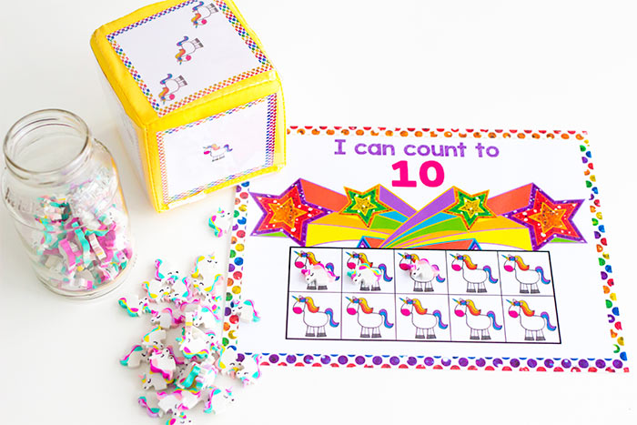Unicorn counting grid game for numbers to 100
