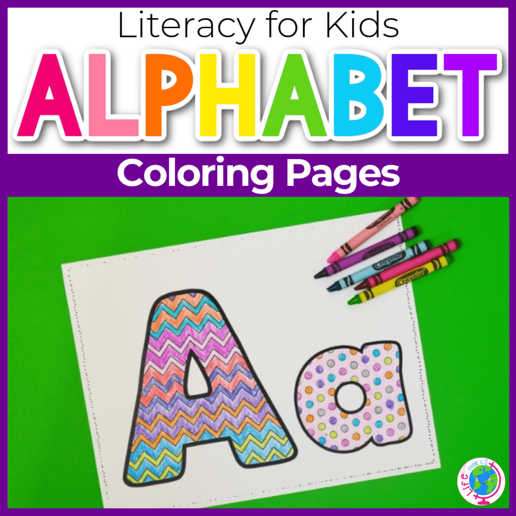 The alphabet coloring book has both capital and lowercase letters.
