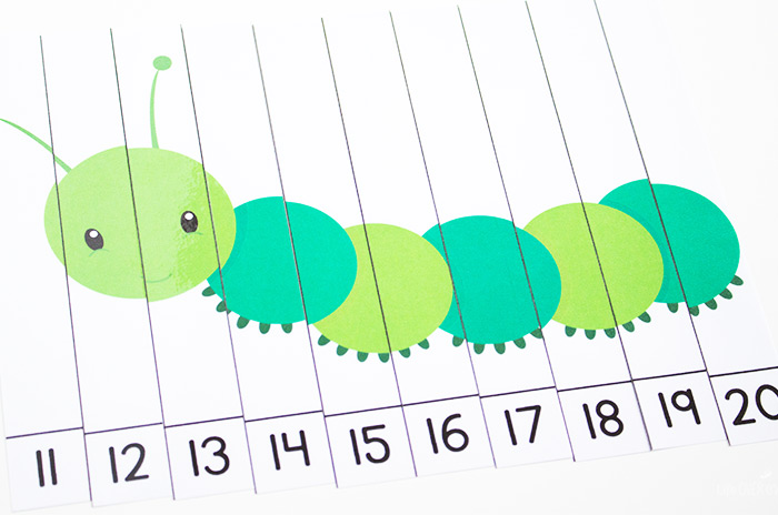 Bug numbers 1-20 counting puzzles