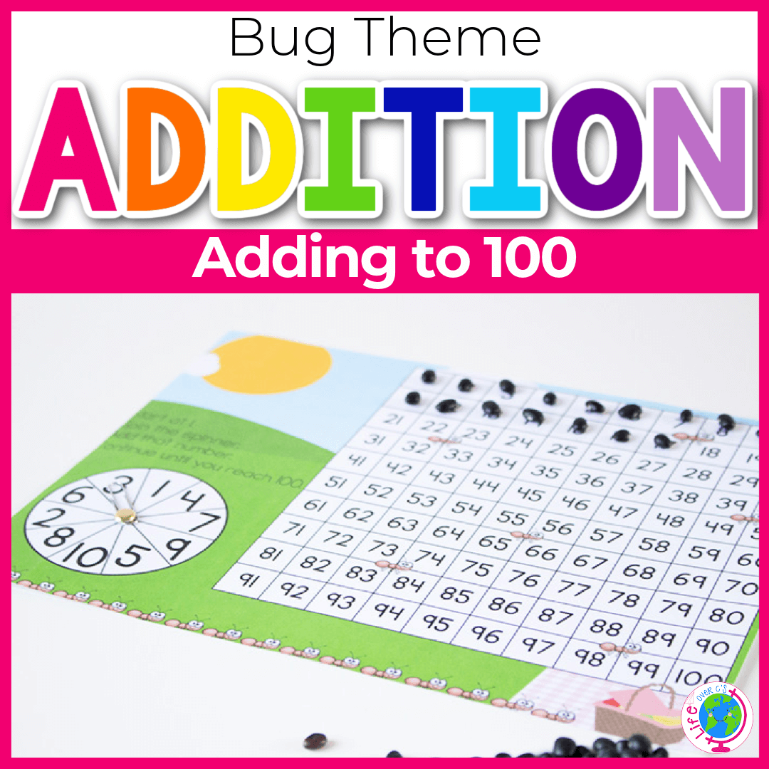 Addition to 100 Hundreds Chart: Insect Theme