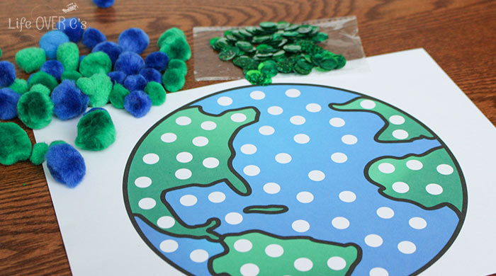 Earth Day fine motor and language printables for kids