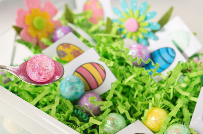 Easter egg hunt sensory matching activity