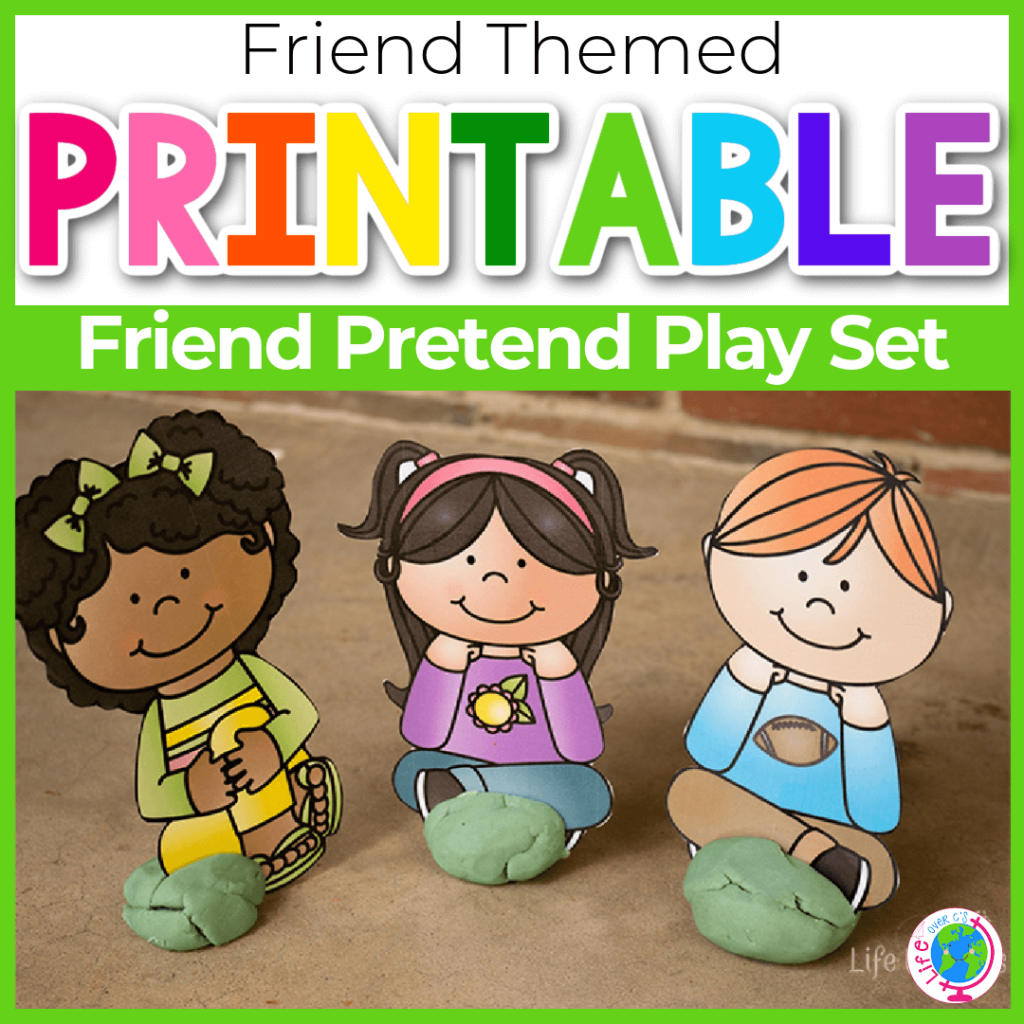 Friends theme play dough printable set