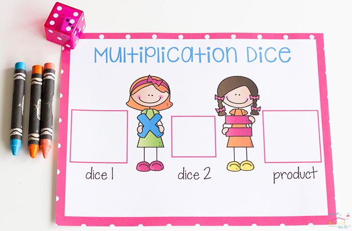 Multiplication dice math activity