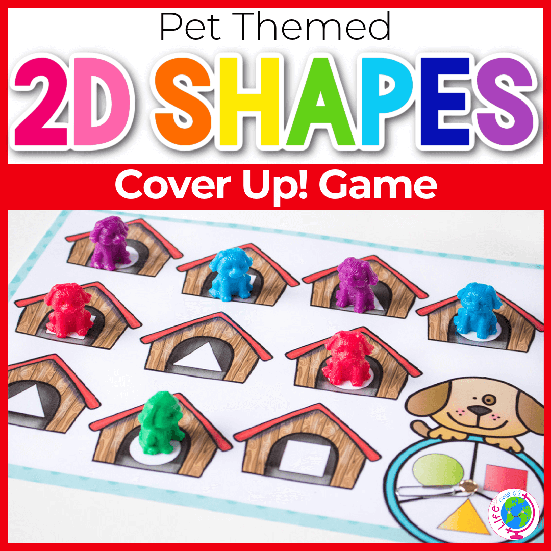 2D Shape Spin and Cover: Dog House Pet Theme