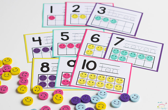 Smiley face number math activity