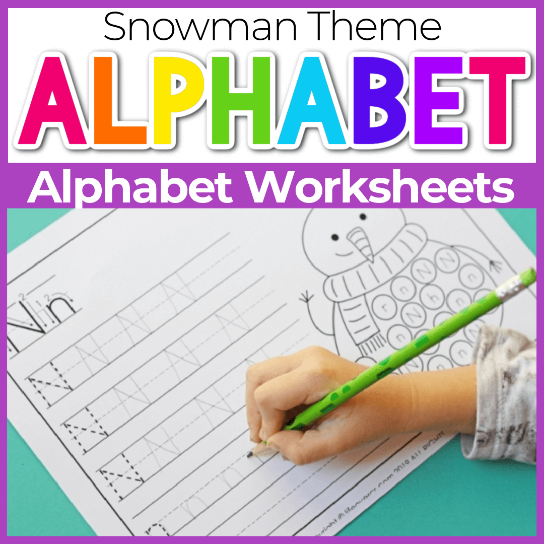Alphabet Handwriting Worksheets: Winter Snowman Theme