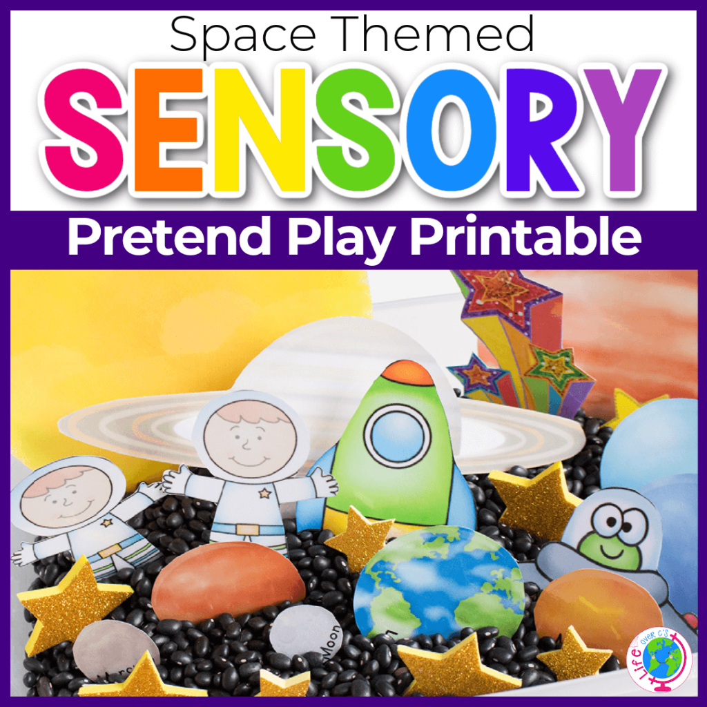 Space themed sensory pretend play printable