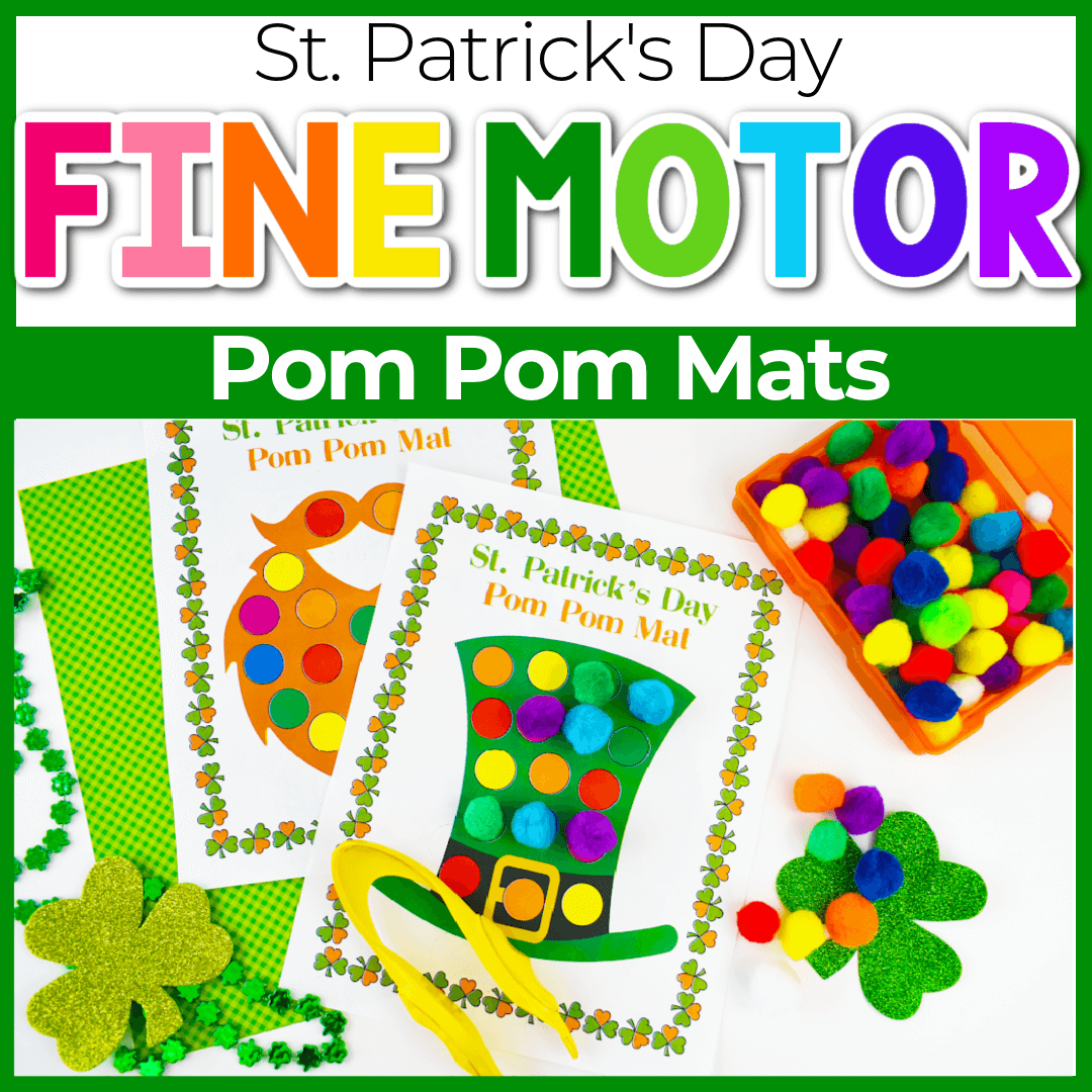 Pom Pom Fine Motor Mats: St. Patrick’s Day
