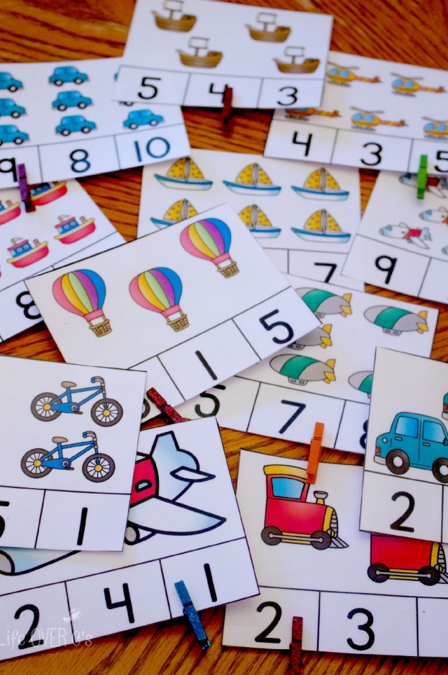 Transportation theme counting activities