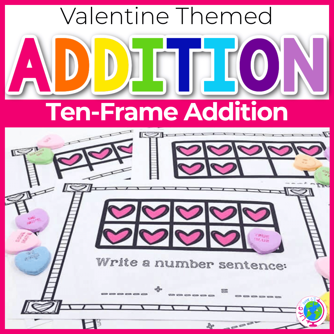 Addition Ten-Frame Task Cards: Valentine’s Day