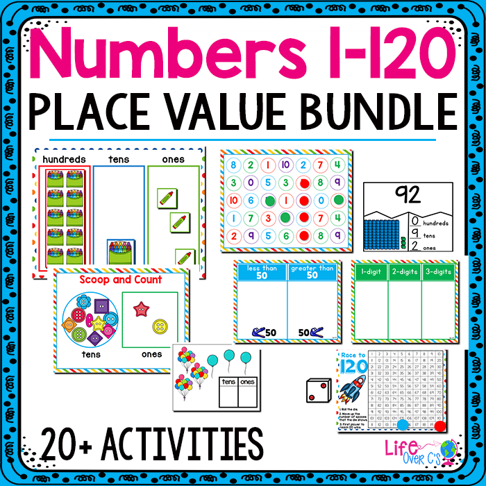 Numbers 1-120 place value bundle with 20+ activities