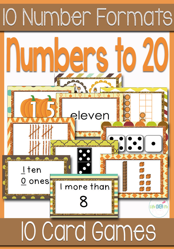 Numbers to 20 games for prek math centers