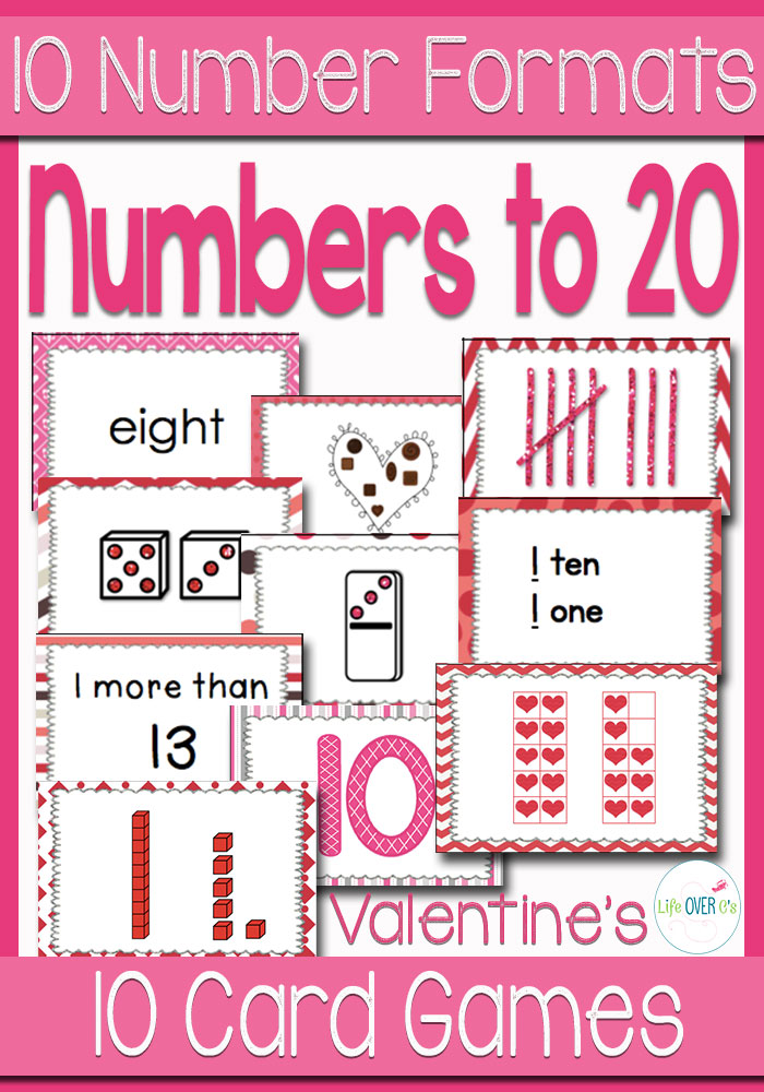 Card Games: Counting Numbers 0-20 Valentine’s Day