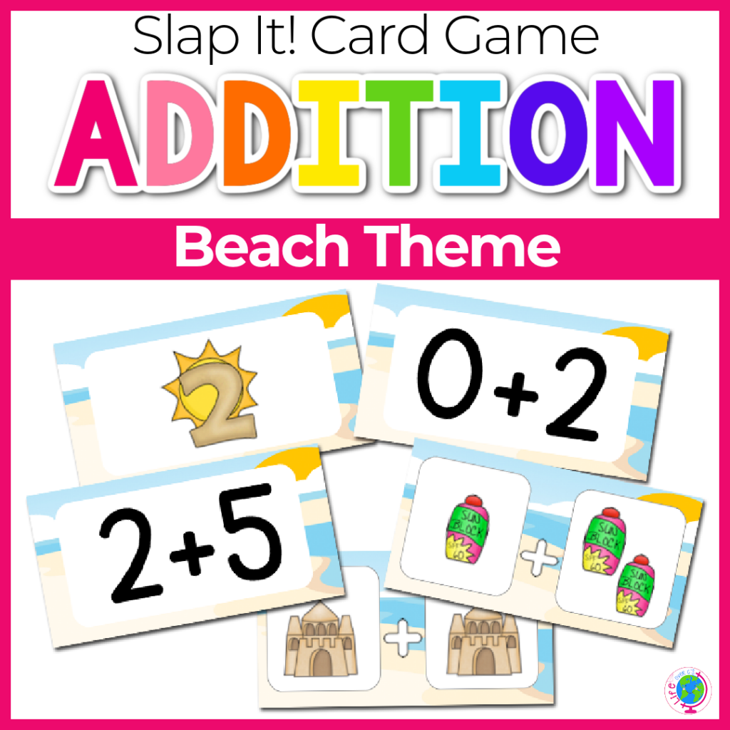 Slap it card game addition beach game