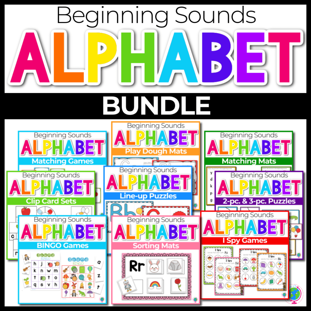 Alphabet beginning sounds bundle for preschool and kindergarten.