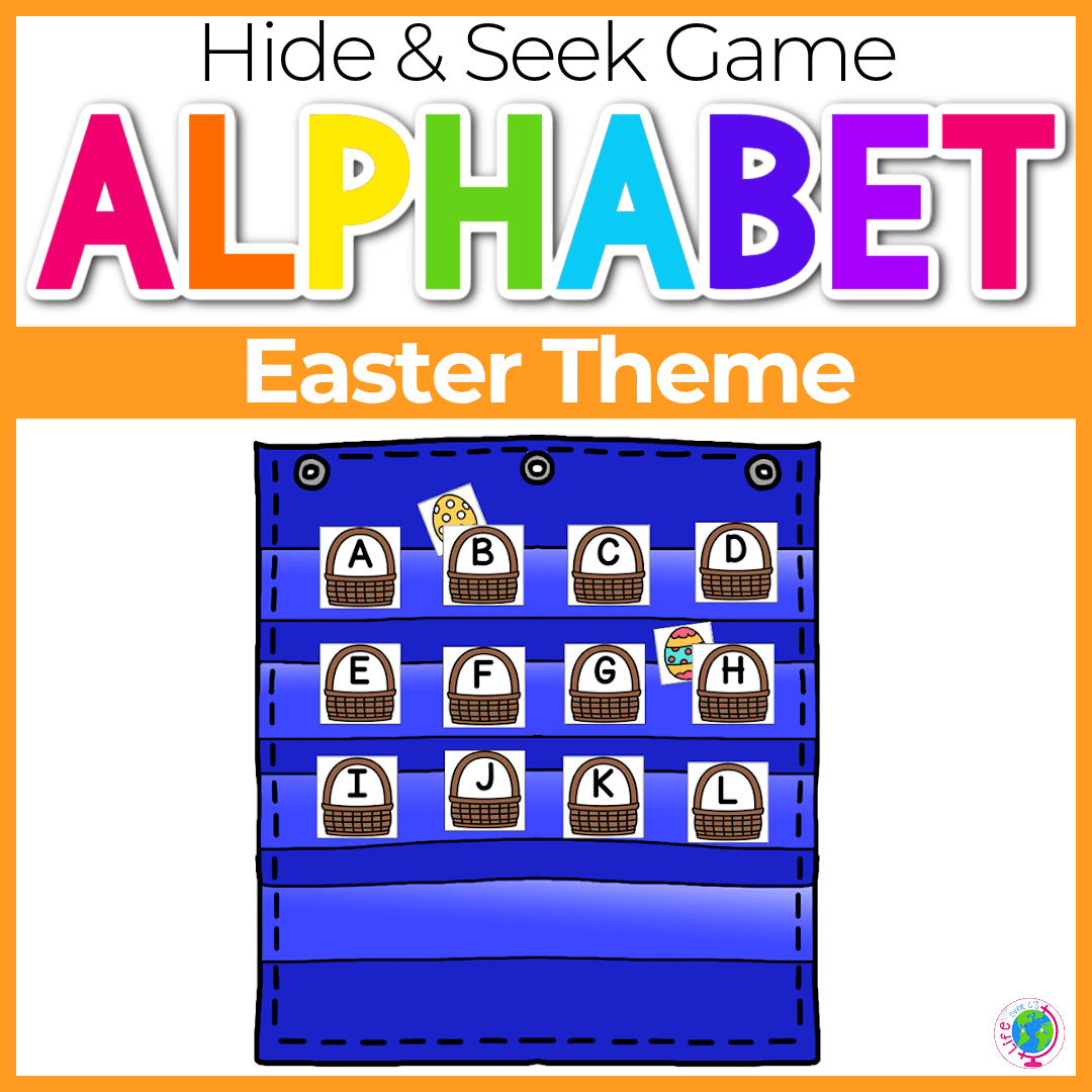 Alphabet hide and seek game with Easter theme