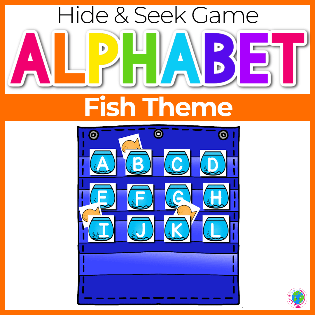 Alphabet hide and seek game with fish theme