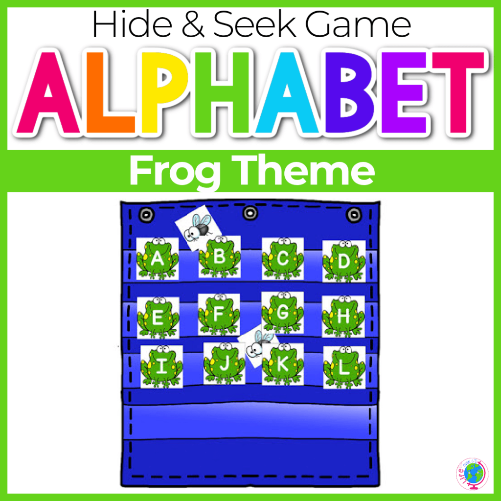 Alphabet hide and seek game with frog theme