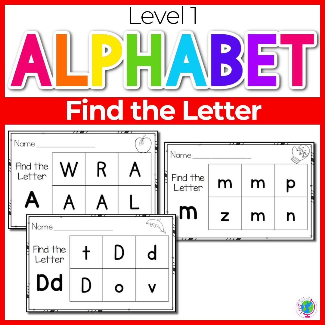 Alphabet Grids Uppercase and Lowercase Letter Recognition Set