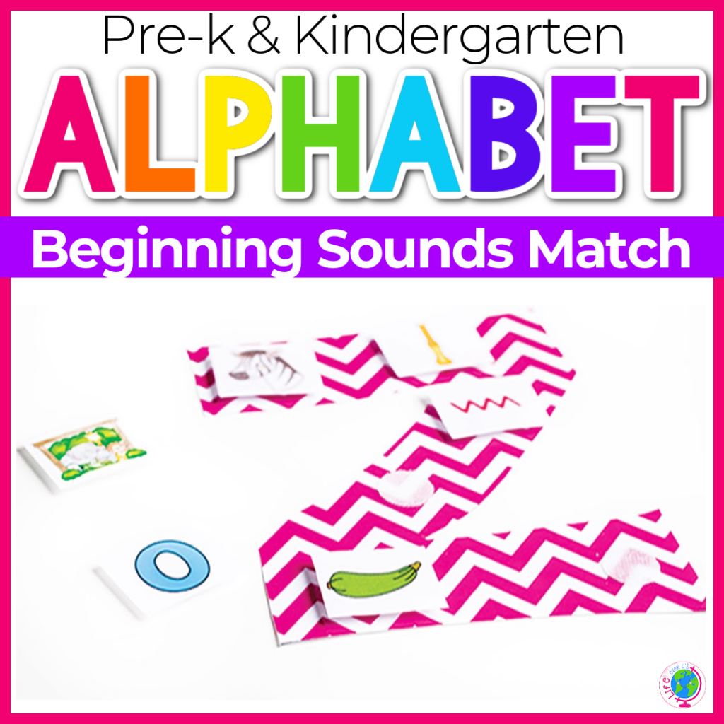 Alphabet beginning sounds math activity