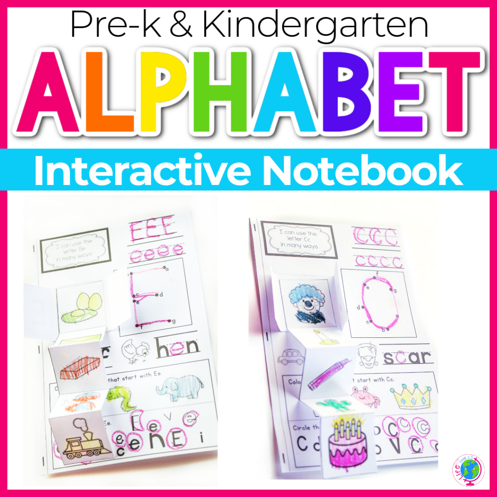 Alphabet activities interactive notebook for preschool and kindergarten
