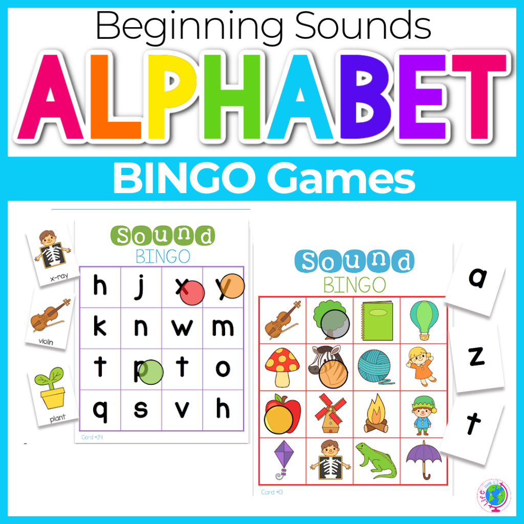 Beginning sounds alphabet BINGO games