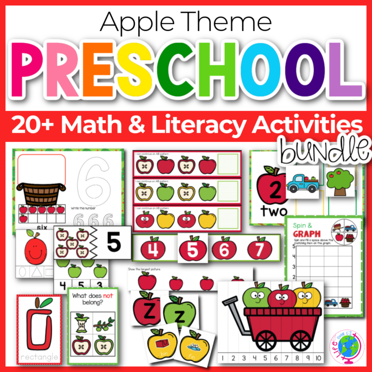 30+ Preschool apple math and literacy activities