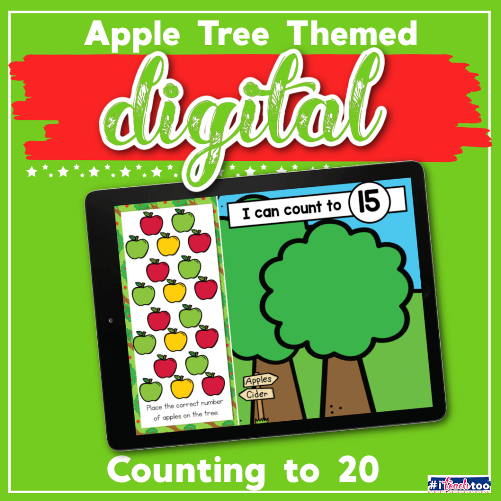 Apple tree counting to 20 math activity