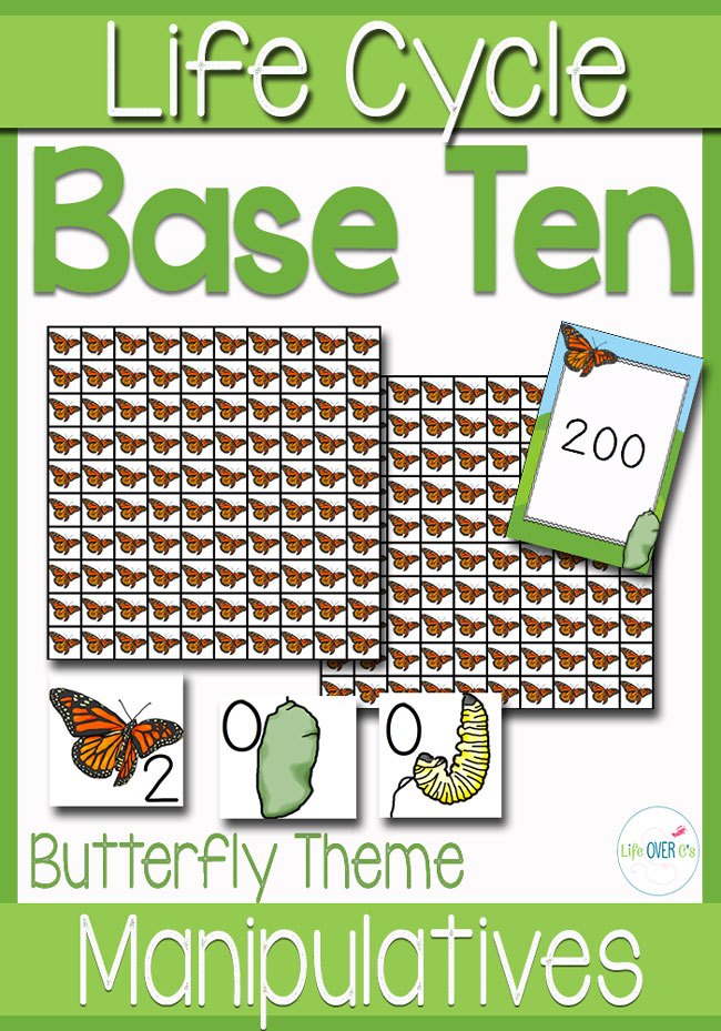 Base ten butterfly manipulatives