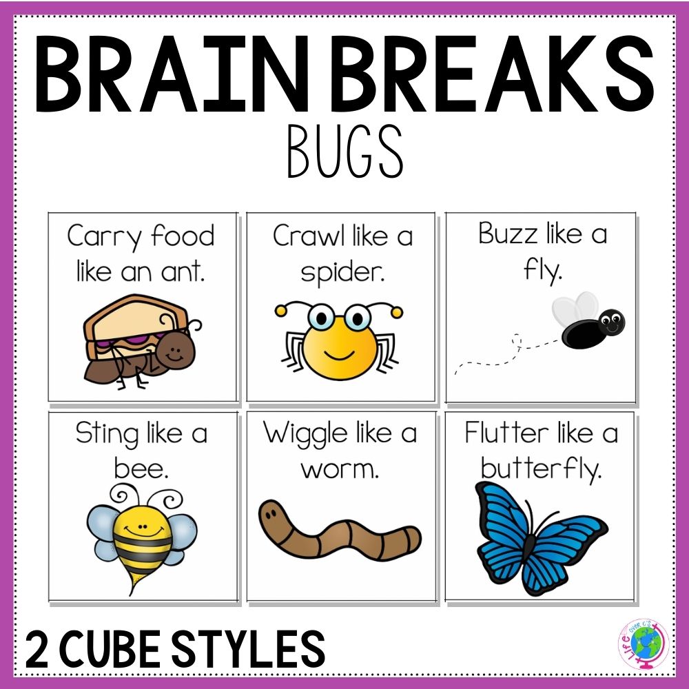 Brain Break Cube: Bugs and Insects