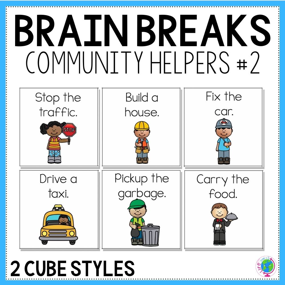 Brain Break Dice: Community Helpers Set #2