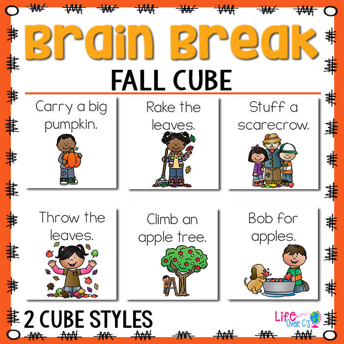 Brain break activities with fall theme