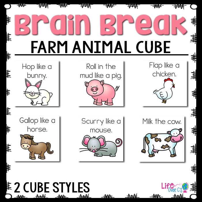Brain Break Dice: Farm Animal