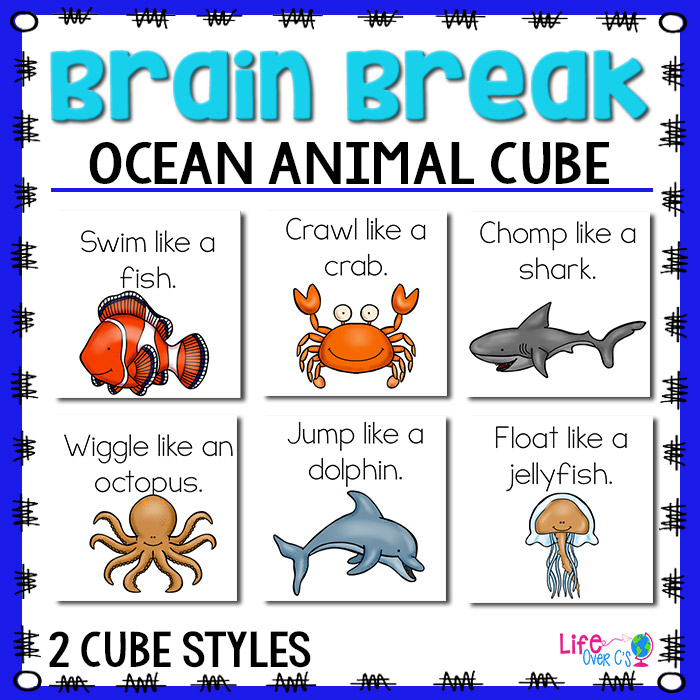 Brain Break Dice: Ocean Animal