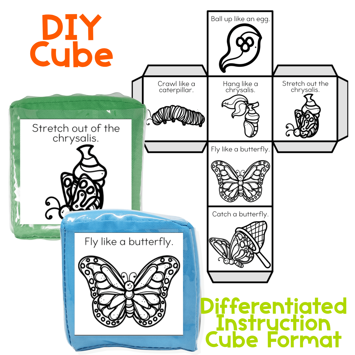 Brain break ideas with butterflies theme
