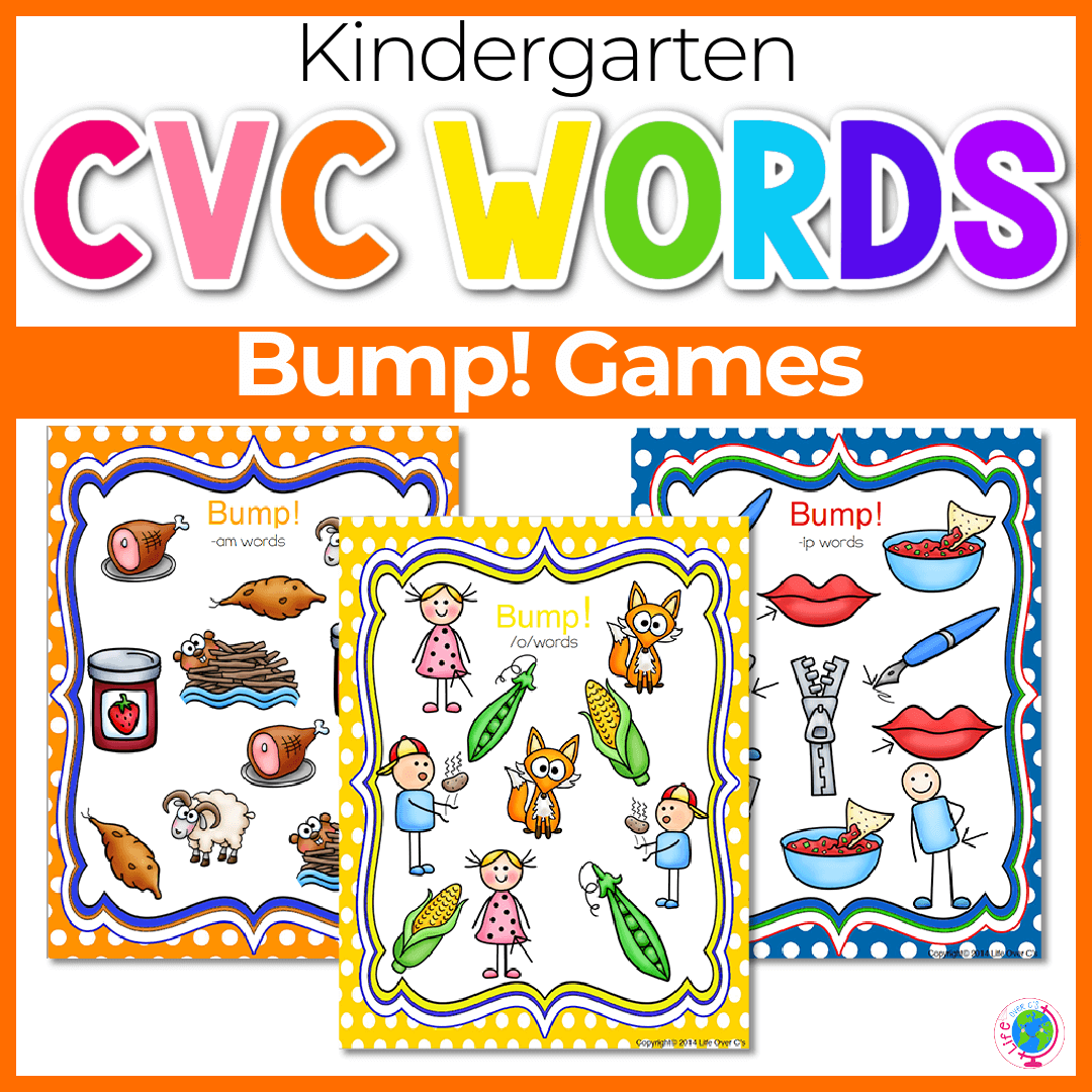 CVC Bump! Games for literacy Centers
