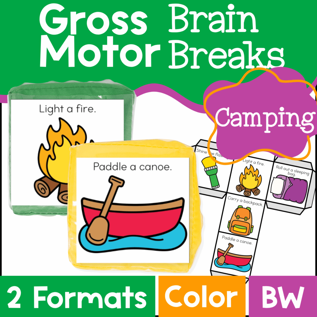 Brain break activities with summer camping theme