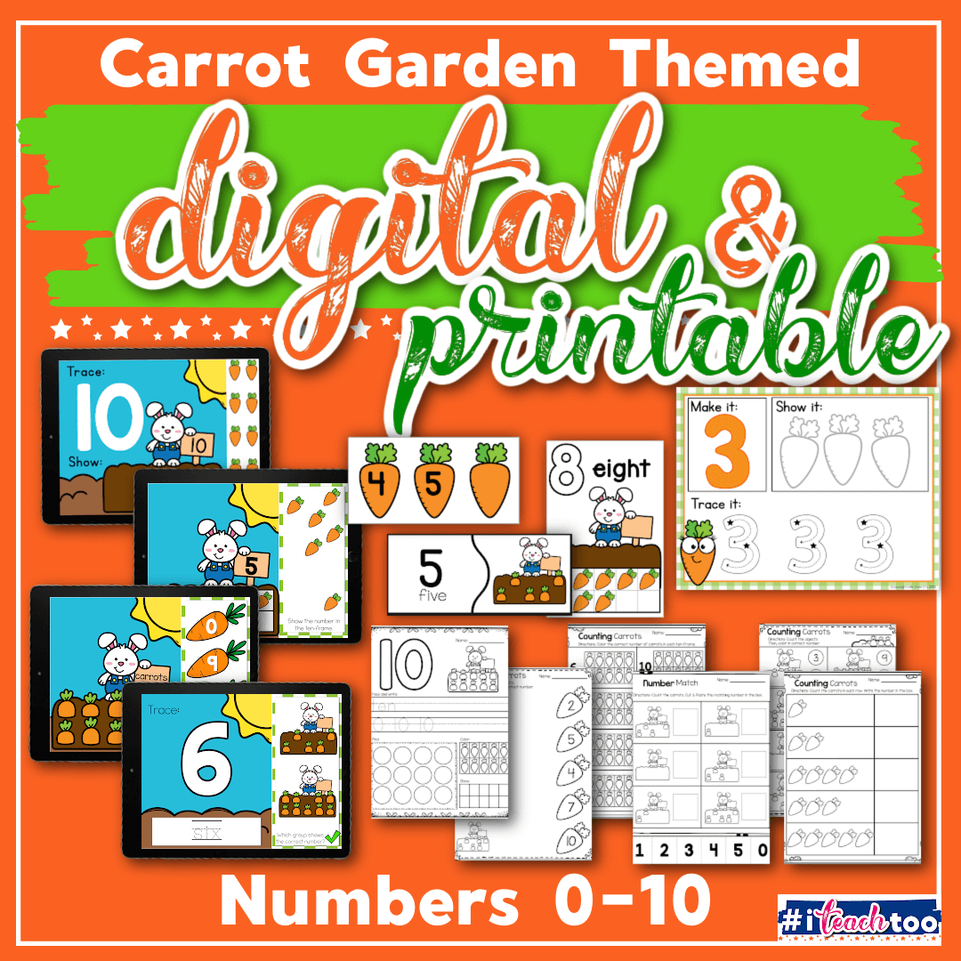 Counting 1-10 Carrot Bundle Digital and Printable