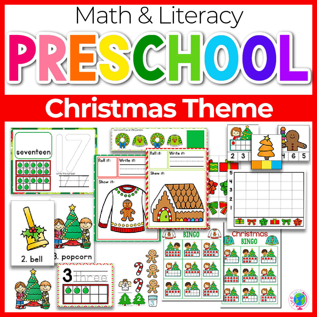 Pre-k Math & Literacy Centers | Christmas Theme