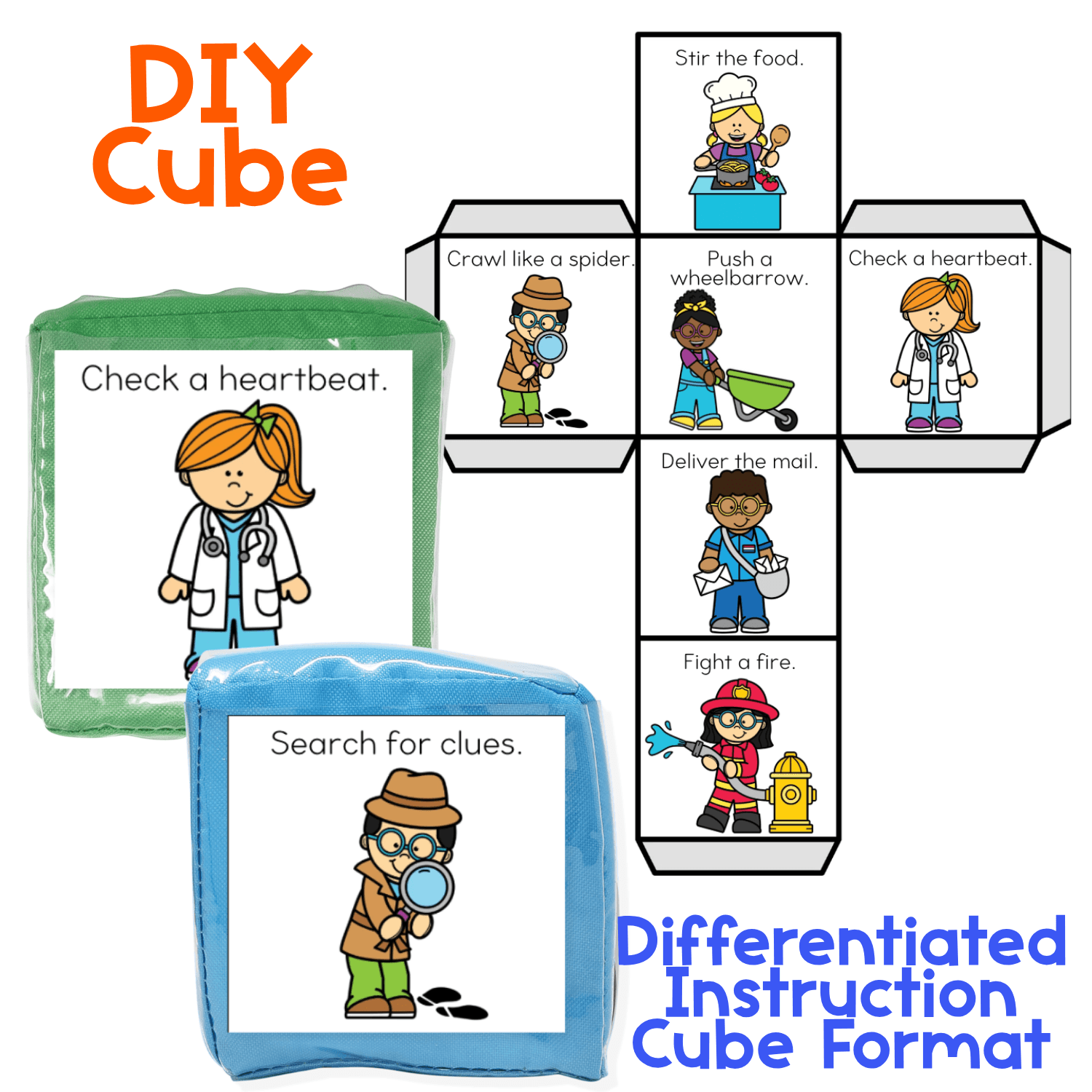 Brain break ideas with community helpers theme