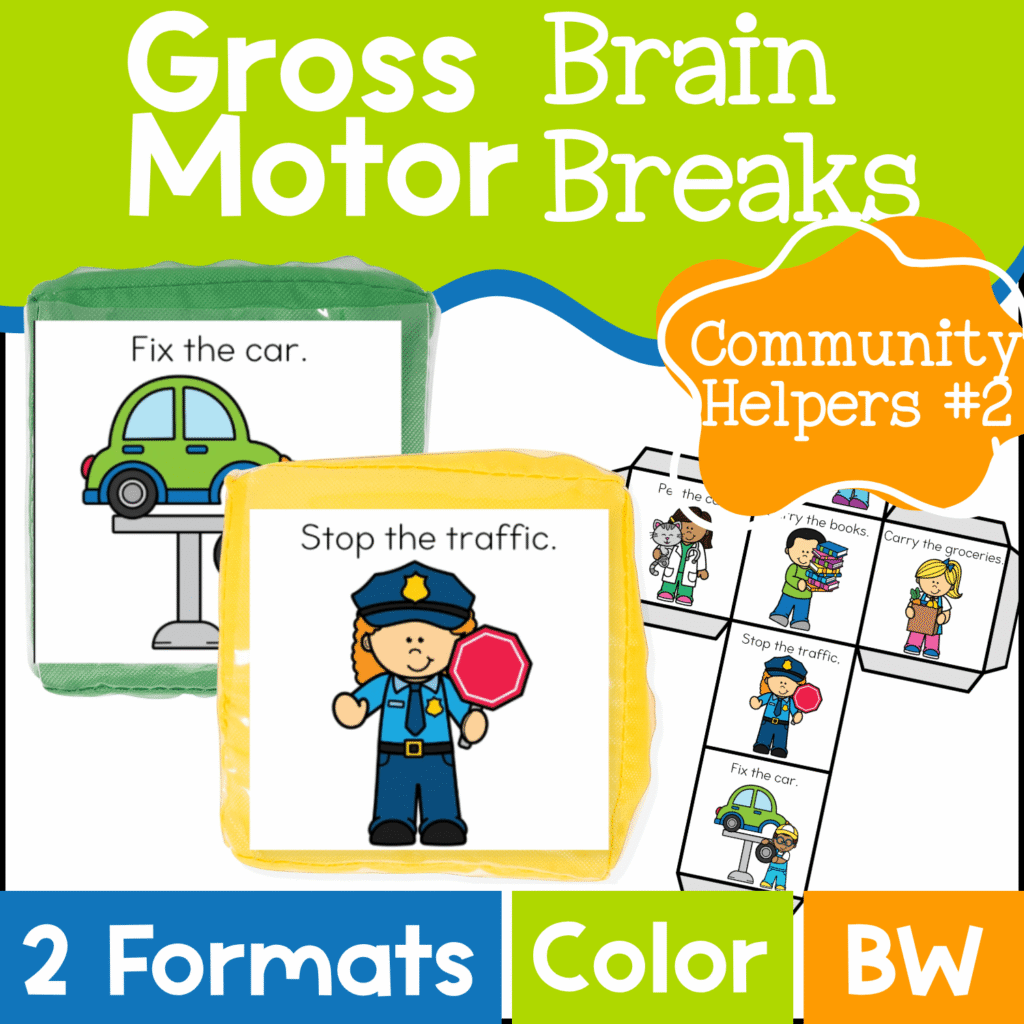 Community helpers themed brain break activities