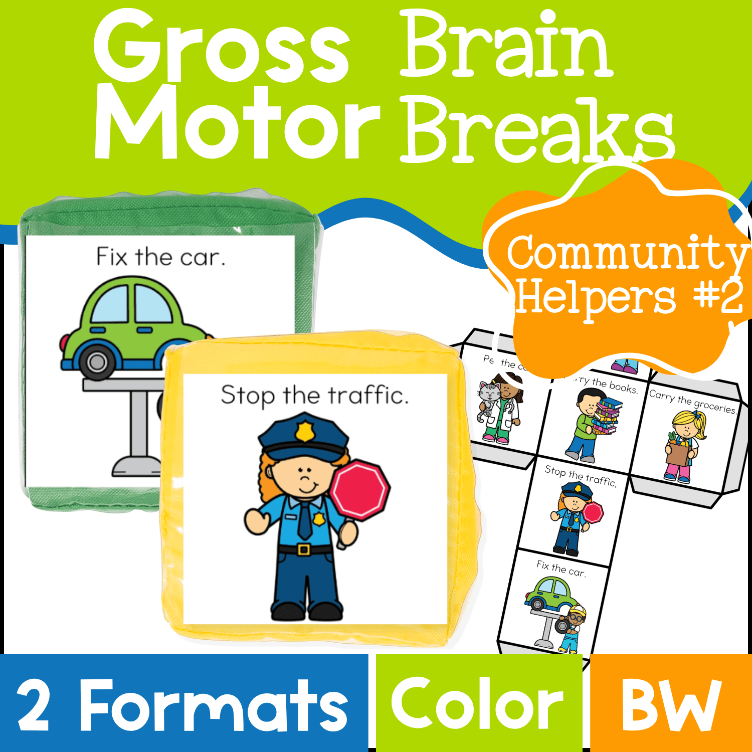 Community helpers themed brain break activities
